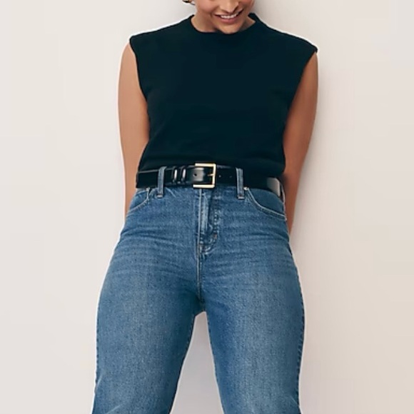 NWT J.Crew Featherweight cashmere-blend fitted sweater shell in Black - Picture 2 of 7